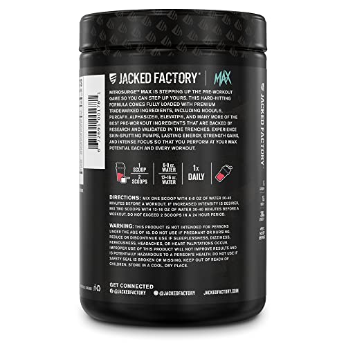 Jacked Factory Nitrosurge Max Nootropic Pre Workout Powder - Premium Pre Workout Jacked FactoryBuy Supplements Australia