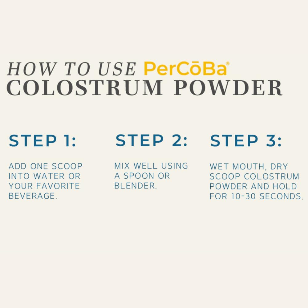 Colostrum Supplement for Gut Health, Bloating, Hair Growth, Muscle Recovery, Immune Support - Unflavored Bovine Colostrum Powder Made in USA, Non-GMO, Gluten Free, 120 Grams Per Serving - 40 Servings PERCOBABuy Supplements Australia
