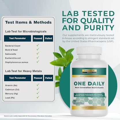 Nature's Lab Gold One Daily Multivitamin - Contains 19 Essential Vitamins & Minerals including Vitamin C, D3 & Zinc - 60 Capsules (2 Month Supply) Nature's LabBuy Supplements Australia