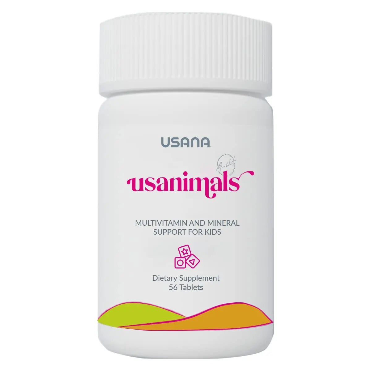 USANA Usanimals Multivitamin for Kids - Daily Chewable Tablets with Vitamins A, C, D, E, B6, B12, Zinc, Iron - Supports Immune, Bone & Brain Health USANA