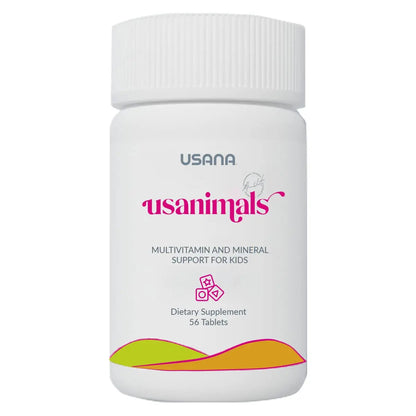 USANA Usanimals Multivitamin for Kids - Daily Chewable Tablets with Vitamins A, C, D, E, B6, B12, Zinc, Iron - Supports Immune, Bone & Brain Health USANA