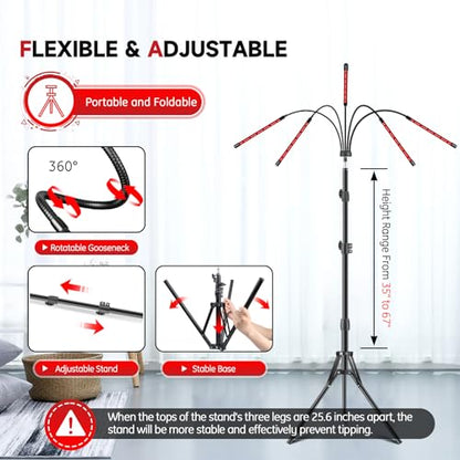 Red Light Therapy Lamp, 150 LEDs Infrared Light Therapy with Adjustable Stand - 660nm Redlight RikimxinBuy Supplements Australia