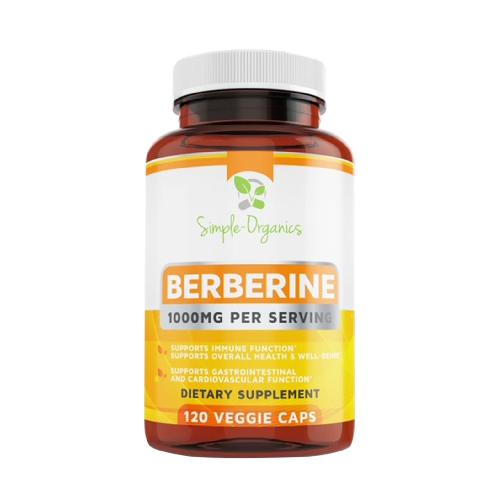 Simple-Organics Berberine 500mg (1000mg Per Serving) for Supports Healthy Immune 