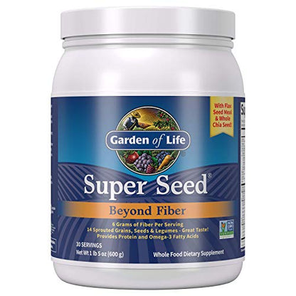 Garden of Life Super Seed - Vegetarian Whole Food Fiber Supplement with Protein and Omega 3