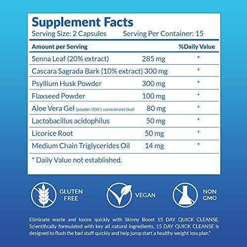 SkinnyBoost Fat Burn & 15 Day Quick Cleanse KIT-Vegan Capsules, Easy to Use: Detox SkinnyBoostBuy Supplements Australia