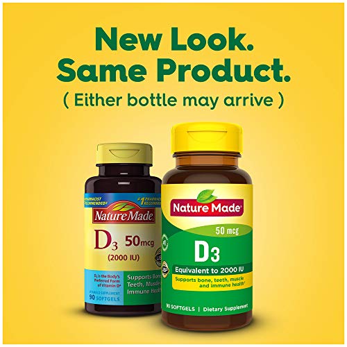 Nature Made Vitamin D3 2000 IU (50 mcg), Dietary Supplement for Bone, Teeth, Muscle Nature MadeBuy Supplements Australia