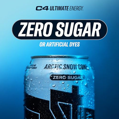 C4 Ultimate Sugar Free Energy Drink 16oz (Pack of 12) | Arctic Snow Cone | Pre Workout CellucorBuy Supplements Australia