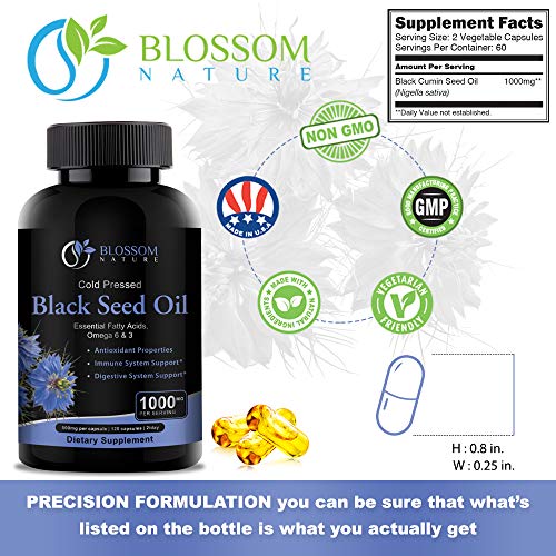 Black Seed Oil Capsules 1000mg - Premium Black Cumin Seed Oil Capsules - Black Seed Blossom NatureBuy Supplements Australia