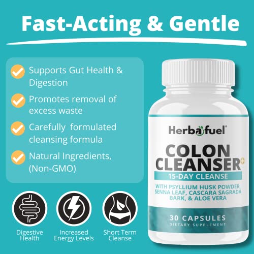 Herbafuel Colon Cleanse - Supports Detox, Gut Health, & Bloating Relief - Contains Herbs HerbafuelBuy Supplements Australia