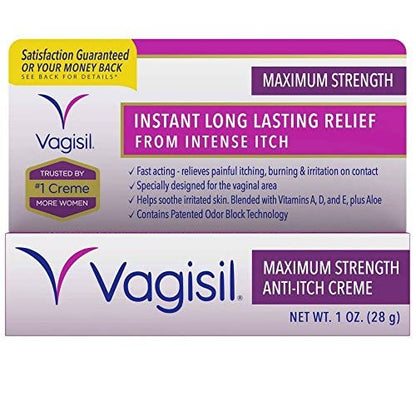 Vagisil Medicated Anti-Itch Creme Maximum Strength - 1oz, Pack of 5 VagisilBuy Supplements Australia