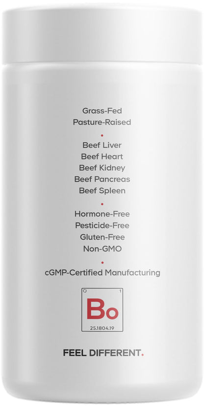 Codeage Grass Fed Beef Organs Supplement – Glandulars Supplements - Freeze Dried, Non-Defatted, Desiccated Liver, Heart, Kidney, Pancreas & Spleen Bovine Pills – Beef Vitamins - Non-GMO -180 Capsules CodeageBuy Supplements Australia