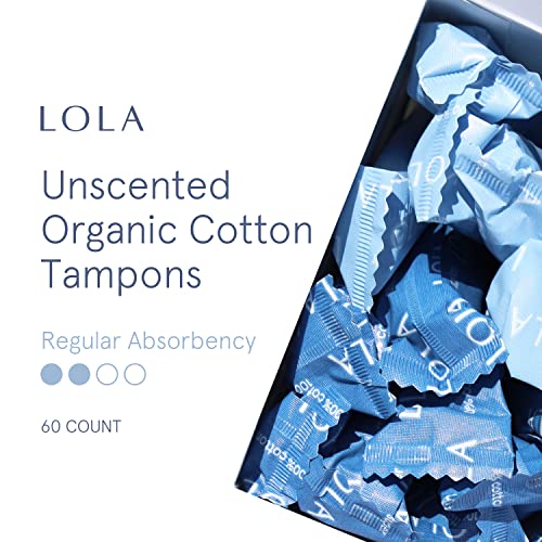 LOLA Organic Cotton Tampons, 60 Count - Tampons Regular, Period Feminine Hygiene Products LOLABuy Supplements Australia