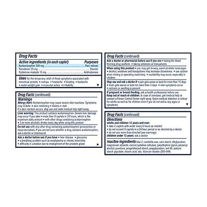 Pamprin Multi-Symptom Formula, with Acetaminophen, Menstrual Period Symptoms Relief including Cramps PamprinBuy Supplements Australia
