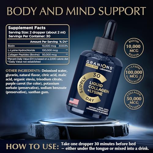 Liquid Collagen Peptides with Biotin and Lysine - Max Hair Skin and Nails Liquid Collagen GranionsBuy Supplements Australia