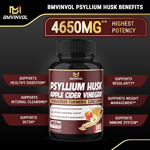 BMVINVOL Psyllium Husk Fiber Supplement 4650mg - Apple Cider Vinegar, Fenugreek BMVINVOLBuy Supplements Australia
