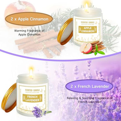 4 Pack Candles for Home Scented, Lavender & Cinnamon Candles Gifts for Women, 28 oz 200H Long zsalttBuy Supplements Australia