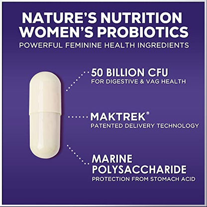Probiotics for Women 4-in-1, 50 Billion CFU + Prebiotics, Vaginal Women's Probiotic Nature's NutritionBuy Supplements Australia