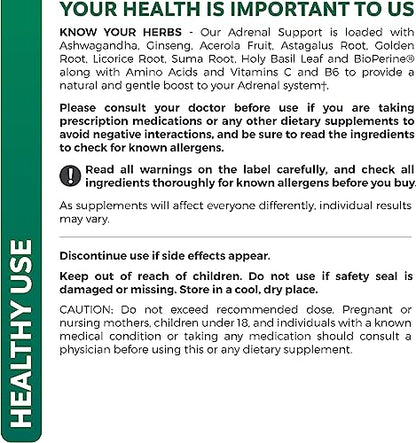 Adrenal Support & Cortisol Manager (Non-GMO) Powerful Adrenal Health with L-Tyrosine Healths HarmonyBuy Supplements Australia