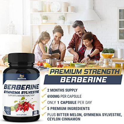 BMVINVOL 5-in-1 Berberine Supplement 6100mg with Ceylon Cinnamon, Gymnema Sylvestre BMVINVOLBuy Supplements Australia