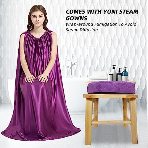 ElasignShopo Yoni Seat Kit, Wooden Vaginial Steaming Stool Chair Set with Gown for Feminine ElasignShopoBuy Supplements Australia