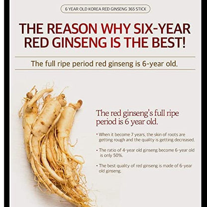 6 Years Red Ginseng 365 Stick Korea ginsengBuy Supplements Australia