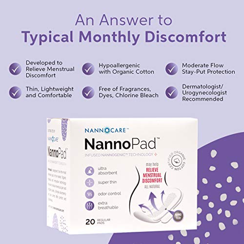 NannoPad Regular Pads for Women - Nannocare Certified Organic Cotton Pads - Pads with Wings NannoPadBuy Supplements Australia