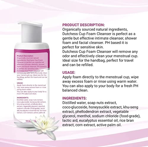 Dutchess Menstrual Cup Foaming Cleanser (3.4 oz) - Suitable for Silicone Menstrual Cups DUTCHESSBuy Supplements Australia