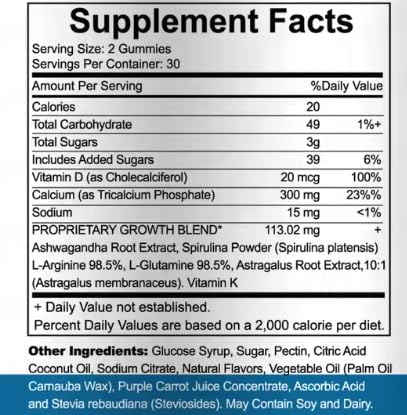 Velmira® Heightener Gummies for Bone Health & Development Support – Essential Vitamins & Minerals, Easy-to-Chew Gummies for Kids, Teens & Adults (Ages 5+) VelmiraBuy Supplements Australia