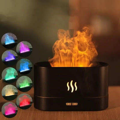 Flame Aroma Diffuser Humidifier 180ml, Oil Essential 2 Modes Brightness Aroma Humidifier GenericBuy Supplements Australia