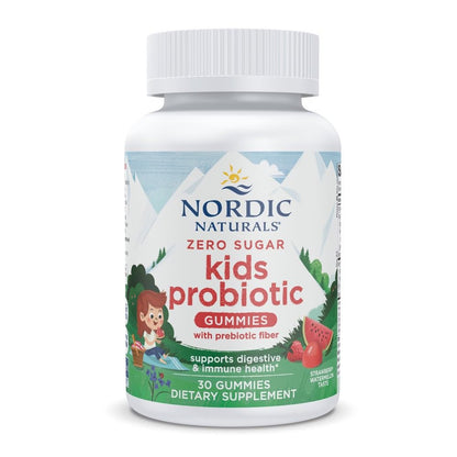 Nordic Naturals Zero Sugar Kids Probiotic Gummies - Strawberry Watermelon Flavor - 30 Gummies - Supports Digestive Wellness & Immune Health - Non-GMO - Third Party Tested - Vegan - 30 Servings Nordic NaturalsBuy Supplements Australia