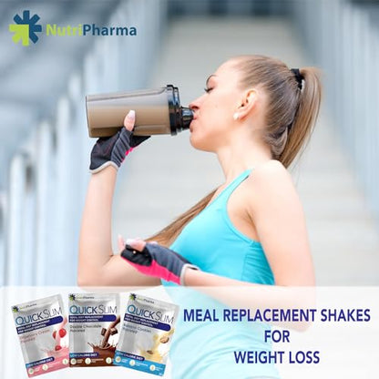 Quick Slim Meal Replacement Shake for Weight Loss, 30 Servings, 20g Protein, 27 Vitamins NUTRIPHARMA Quick SlimBuy Supplements Australia
