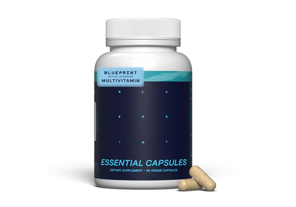 Blueprint Bryan Johnson Essential Capsules - Daily Multivitamin/Multimineral for Women and Men - Antioxidant Supplement with Calcium, Vitamin B1, Vitamin D, and Zinc