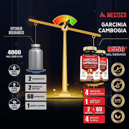 Garcinia Cambogia 9550mg - 4 Month Supply - Supplement for Men and Women - A Natural MeciscoBuy Supplements Australia