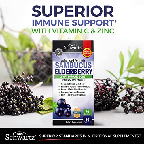 Elderberry with Zinc and Vitamin C for Adults - Immune Support Vitamins BioSchwartzBuy Supplements Australia
