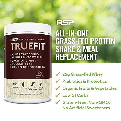 RSP NUTRITION AminoLean Pre Workout Energy (Pink Lemonade 30 Servings) with TrueFit Protein Powder (Chocolate 2 LB)