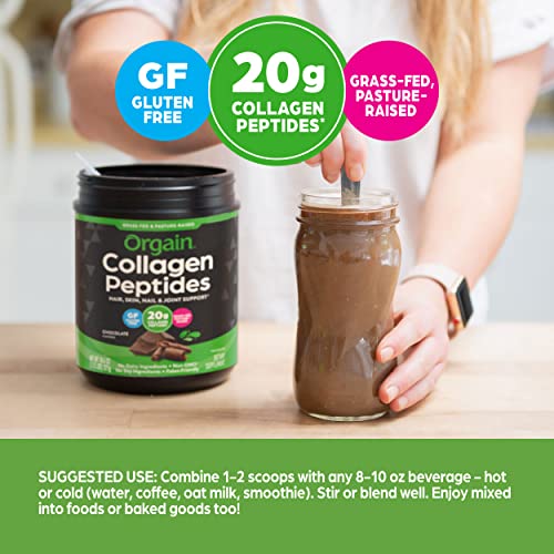 Orgain Hydrolyzed Collagen Powder, 20g Grass Fed Collagen Peptides, Chocolate OrgainBuy Supplements Australia
