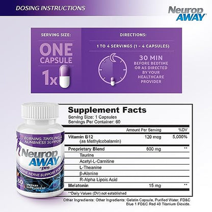 NeuropAWAY Nerve Support PM | 60 Capsules NeuropAWAYBuy Supplements Australia