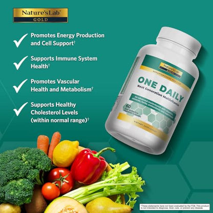 Nature's Lab Gold One Daily Multivitamin - Contains 19 Essential Vitamins & Minerals including Vitamin C, D3 & Zinc - 60 Capsules (2 Month Supply) Nature's LabBuy Supplements Australia