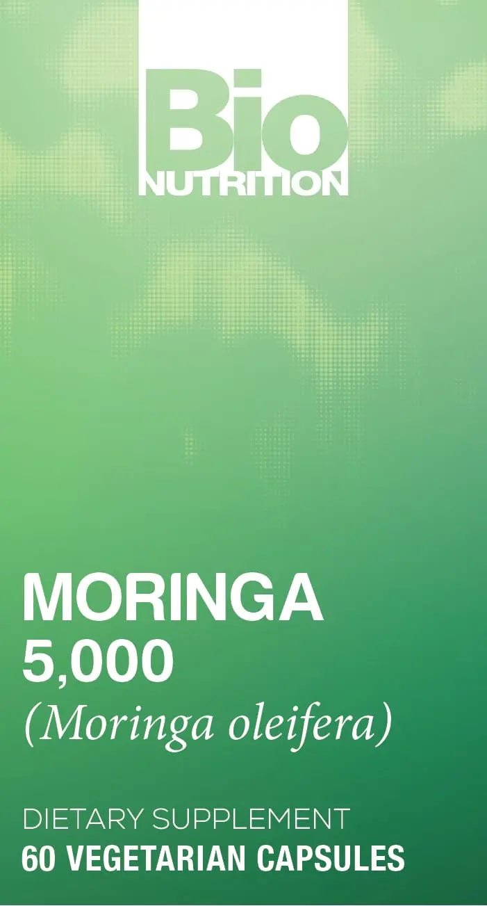 Bio Nutrition Moringa 5000mg 60 Vegetarian Capsules | Complete Green Superfood | Nature's Multivitamin | Energy and Gut Health Bio NutritionBuy Supplements Australia