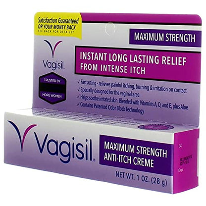 Vagisil Medicated Anti-Itch Creme Maximum Strength - 1oz, Pack of 5 VagisilBuy Supplements Australia