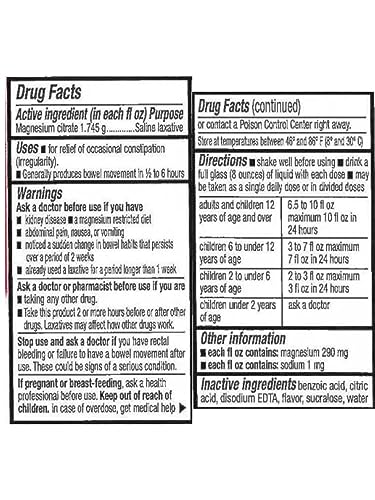 Swan Lemon Magnesium Citrate Oral Solution (10 oz), Natural Lemon Flavor, Gentle Deal DaveBuy Supplements Australia