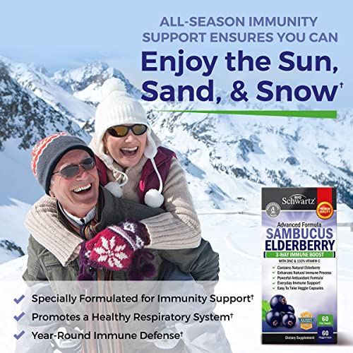 Elderberry with Zinc and Vitamin C for Adults - Immune Support Vitamins BioSchwartzBuy Supplements Australia