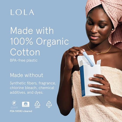 LOLA Organic Cotton Tampons, 8 Count - Tampons Regular, Period Feminine Hygiene Products LOLABuy Supplements Australia