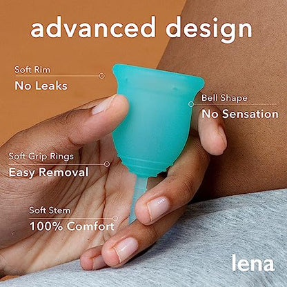 Lena Menstrual Cup | 12hr Reusable Period Silicone Soft Cup | Tampon and Pad Alternative LenaBuy Supplements Australia