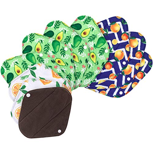 Teamoy 10pcs Cloth Panty Liners, Reusable Sanitary Pads with Wet Bag, Washable Cloth Menstrual Pads TeamoyBuy Supplements Australia