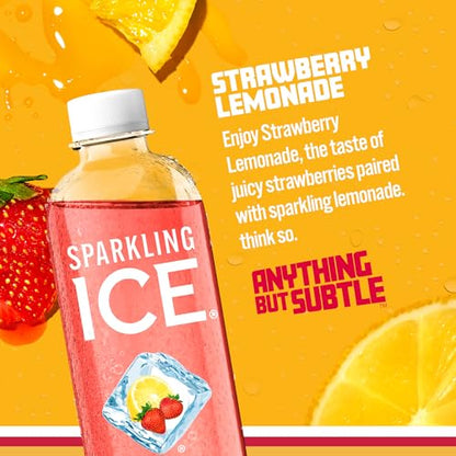 Sparkling Ice, Strawberry Lemonade Sparkling Water, Zero Sugar Flavored Water Sparkling ICEBuy Supplements Australia