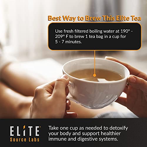 Elite Detox Tea: Natural Organic 7-Herbal Blend for Gentle Cleansing as Needed. Bloating Tea Elite Source LabsBuy Supplements Australia