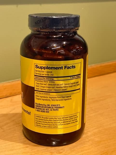 Dr. Schulze's Intestinal Formula #1 - Bowel Movement Supplement for Colon Health Support - Bloating & Constipation Aid - Intestinal Cleanse - All-Natural - Plant-Based - Vegan - 250 Count Dr. Schulze'sBuy Supplements Australia