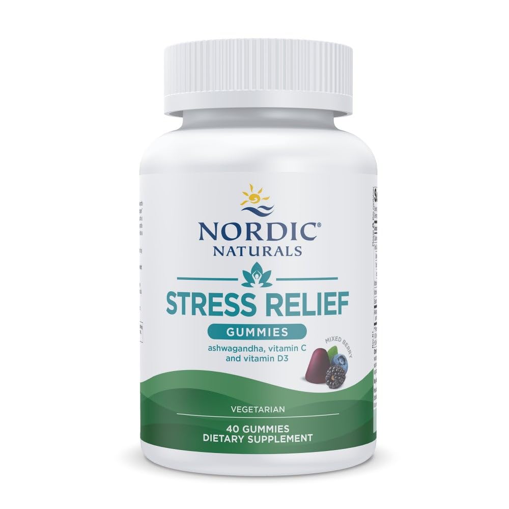 Nordic Naturals Stress Relief Gummies, Mixed Berry, 40 Gummy Supplements, Supports Daily Mood and Immune System Health, Non-GMO, Vegetarian, 20 Servings Nordic NaturalsBuy Supplements Australia
