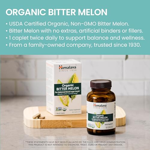 Himalaya Organic Bitter Melon for Glucose Metabolism, 660 mg, 60 Caplets, 1 Month Supply HimalayaBuy Supplements Australia